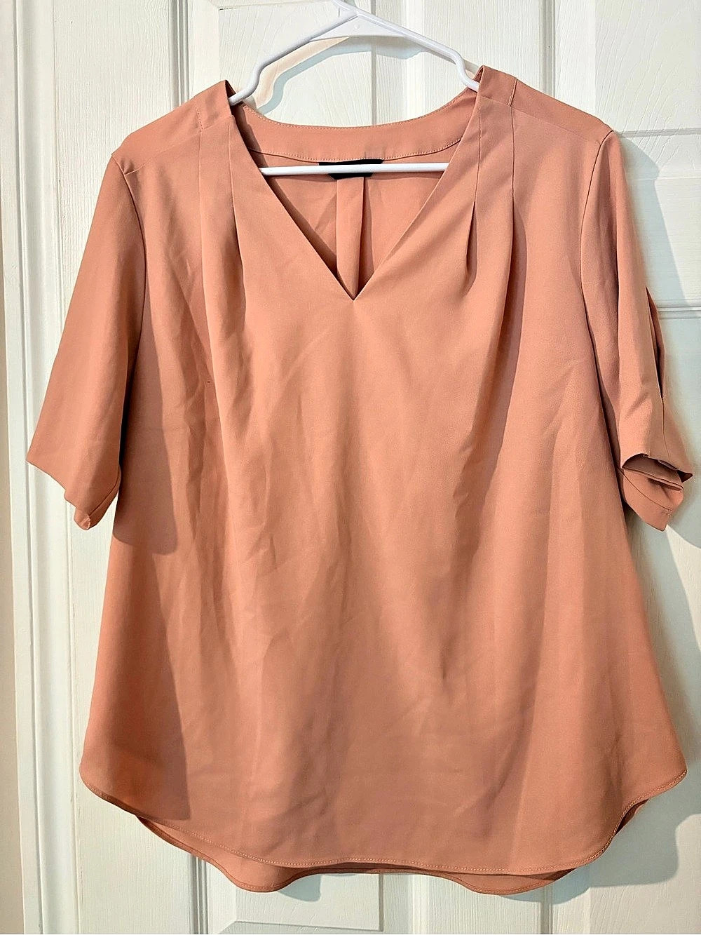 Denver Hayes Pink Polyester Blouse Size Large Like New